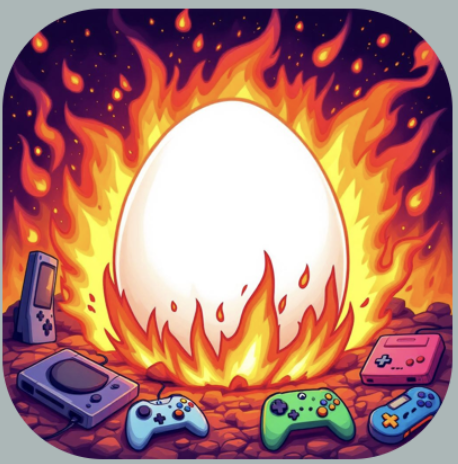 Chika Gamer app icon featuring fiery explosion design